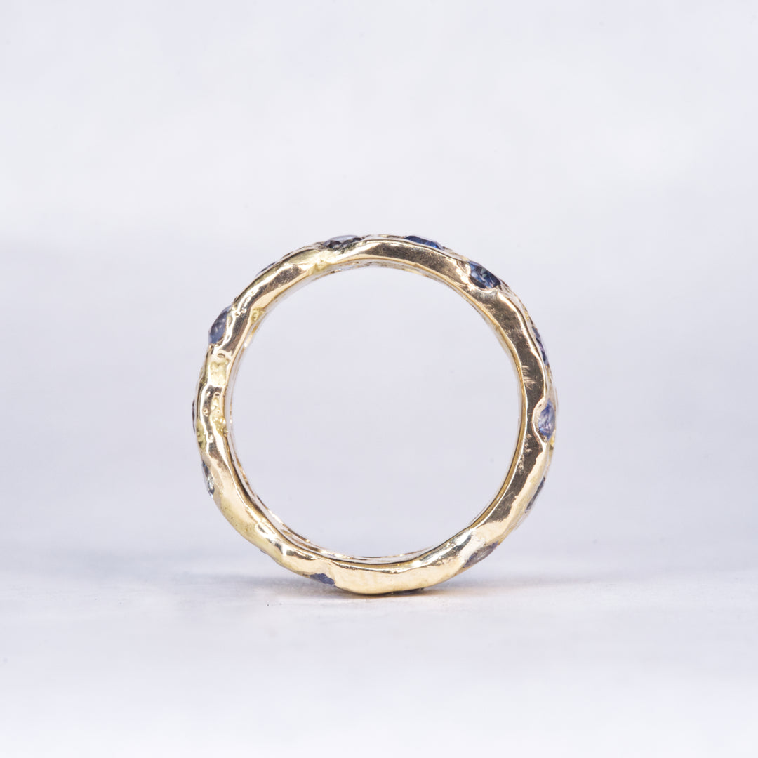 Eternity Wide Montana Sapphire Ring, handcrafted by Rigby Leigh