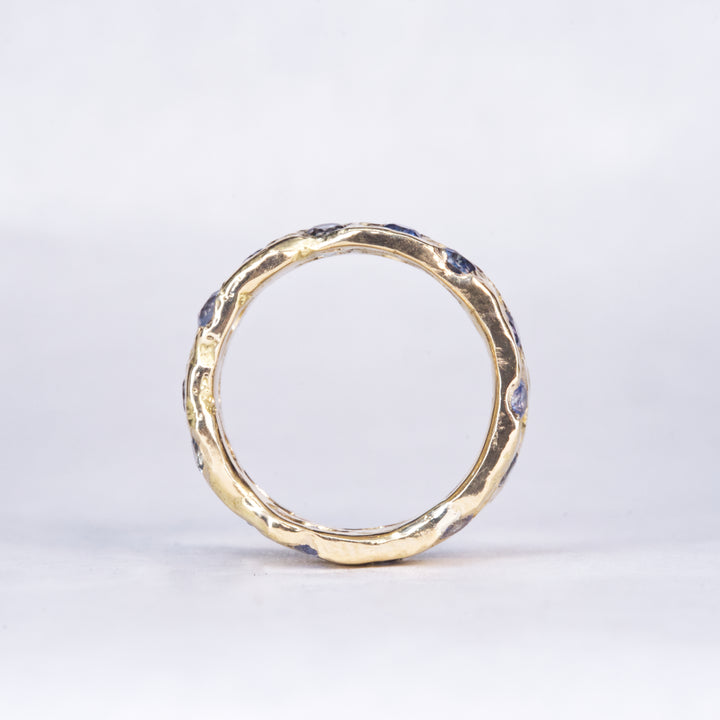 Eternity Wide Montana Sapphire Ring, handcrafted by Rigby Leigh