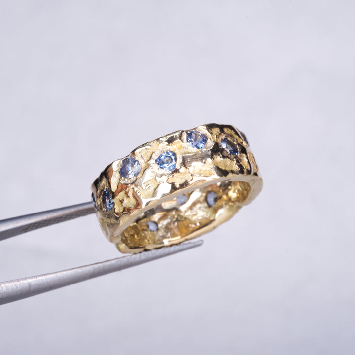 Eternity Wide Montana Sapphire Ring, handcrafted by Rigby Leigh