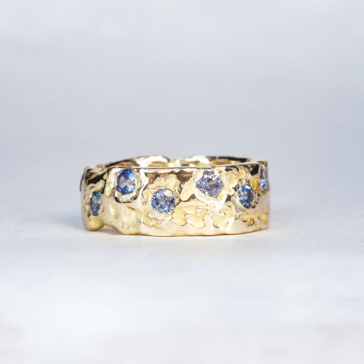 Eternity Wide Montana Sapphire Ring, handcrafted by Rigby Leigh