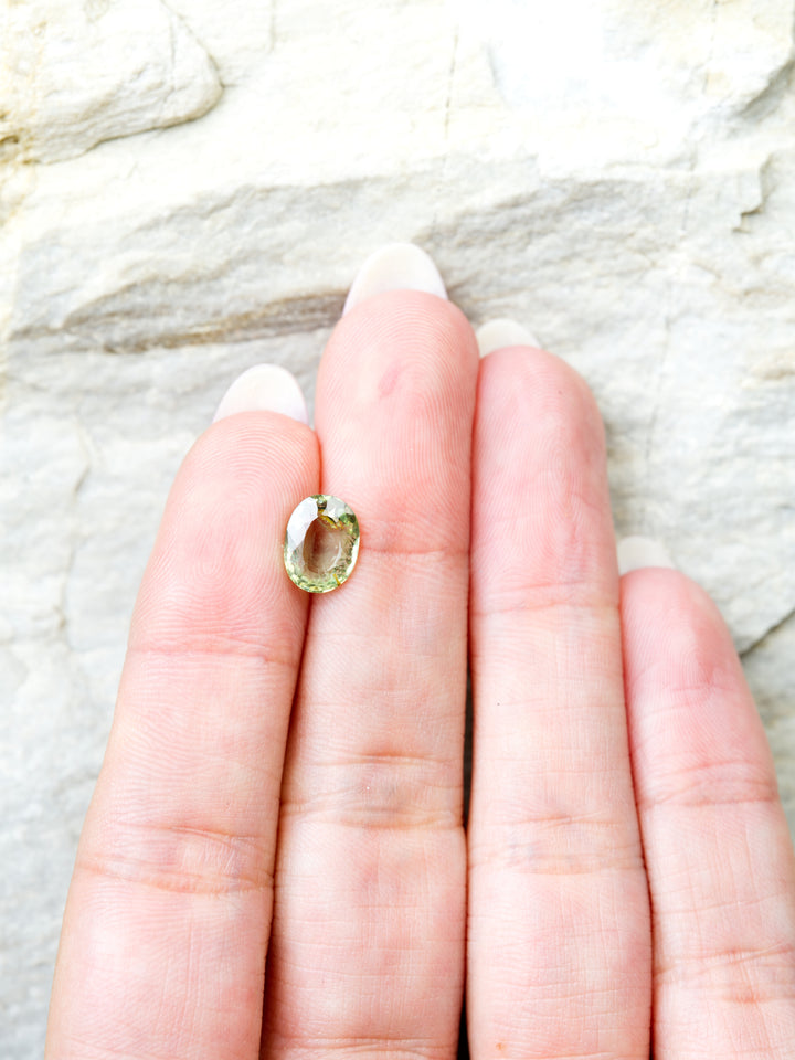 Fernfire — 1.990ct green Montana sapphire, 9mm, unheated