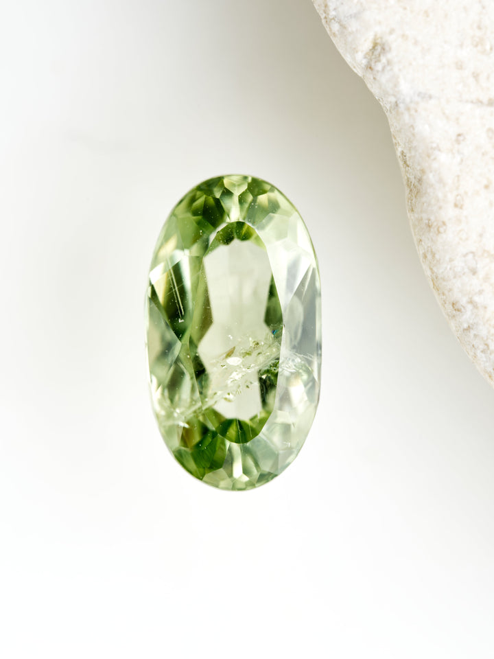 Fernlight — 1.640ct green Montana sapphire, 9mm, heated