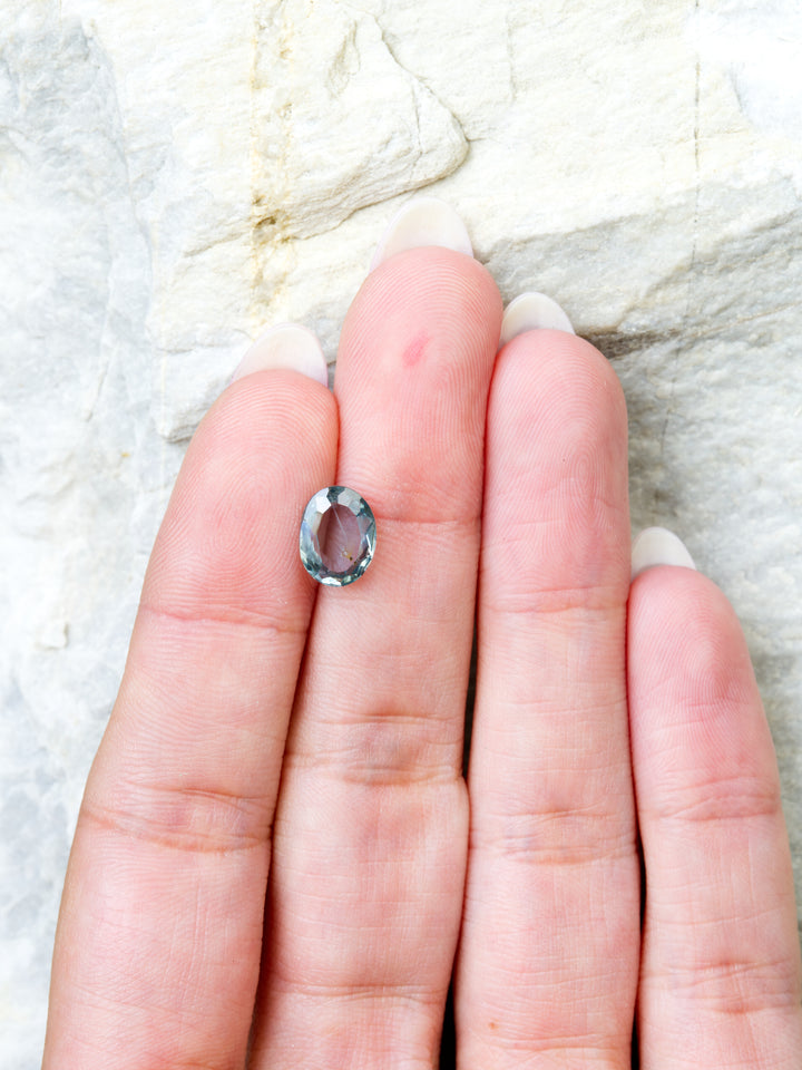 Harbor Mist — 2.030ct blue Montana sapphire, 9mm, unheated