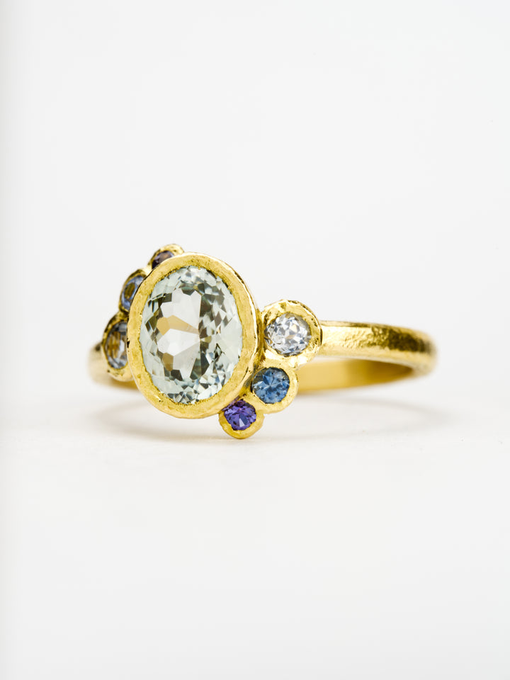 Mist White Montana Sapphire Ring - 1.47ct, handcrafted by Rigby Leigh