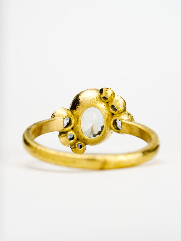 Mist White Montana Sapphire Ring - 1.47ct, handcrafted by Rigby Leigh