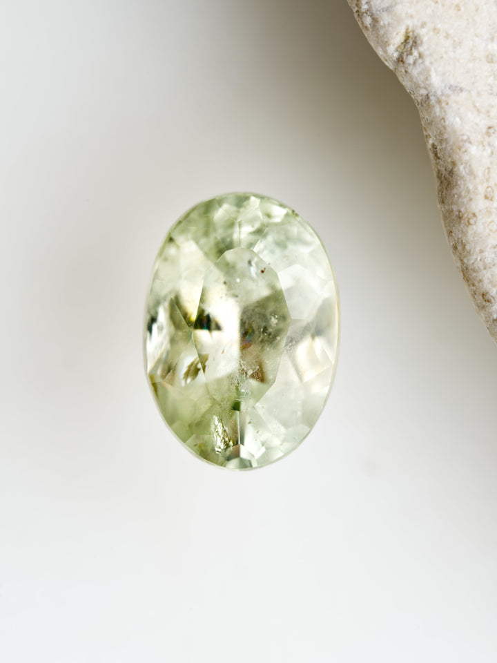 Mistveil — 1.745ct green Montana sapphire, 8mm, heated