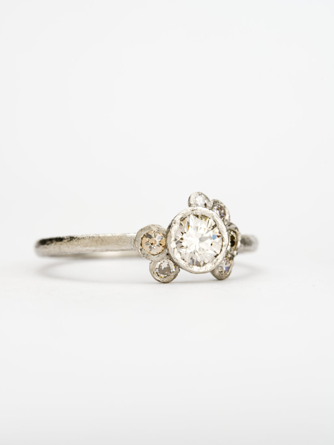 Moonlit White Antique Diamond Ring - 0.35ct, handcrafted by RigbyLeigh