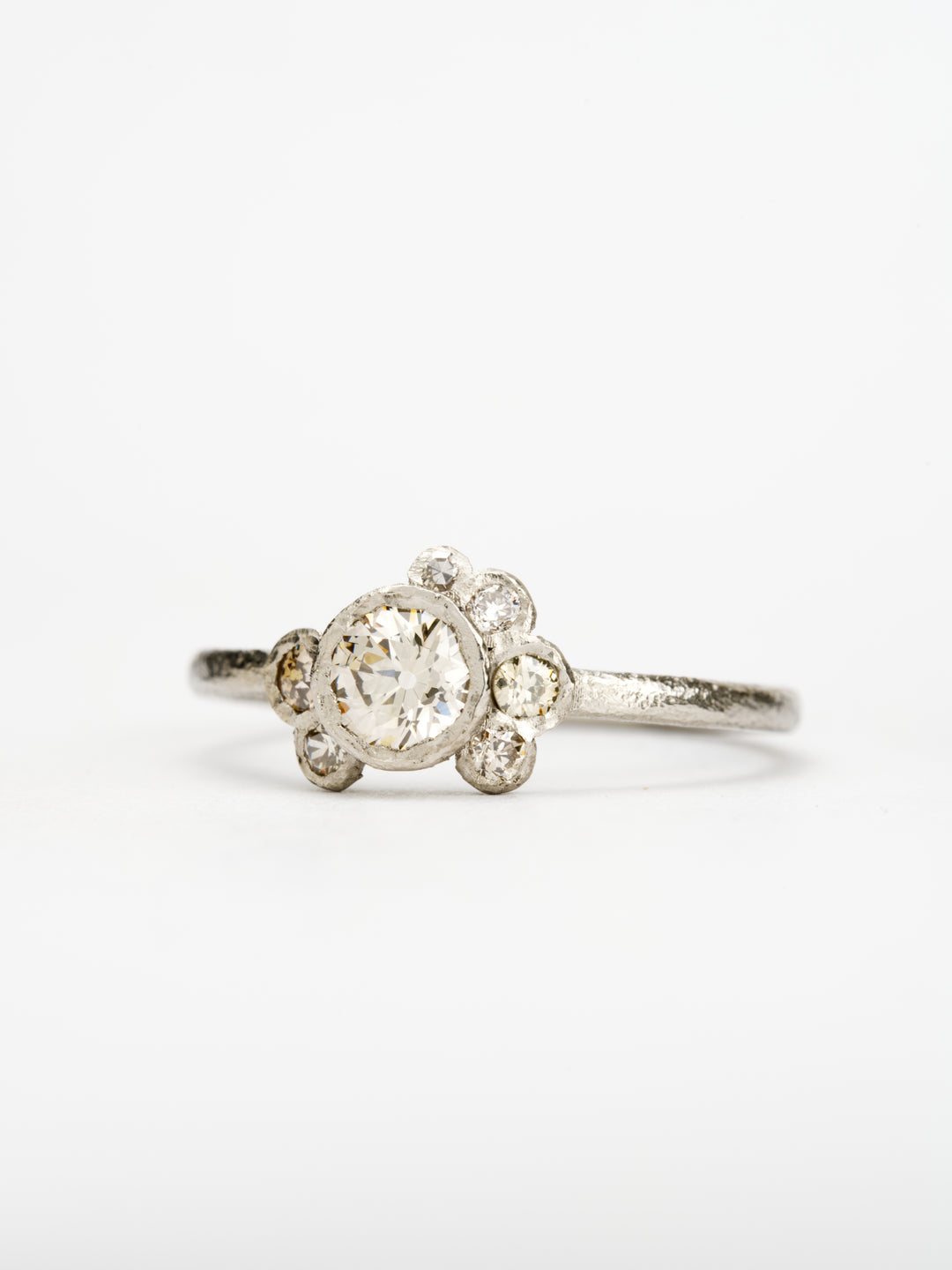 Moonlit White Antique Diamond Ring - 0.35ct, handcrafted by RigbyLeigh