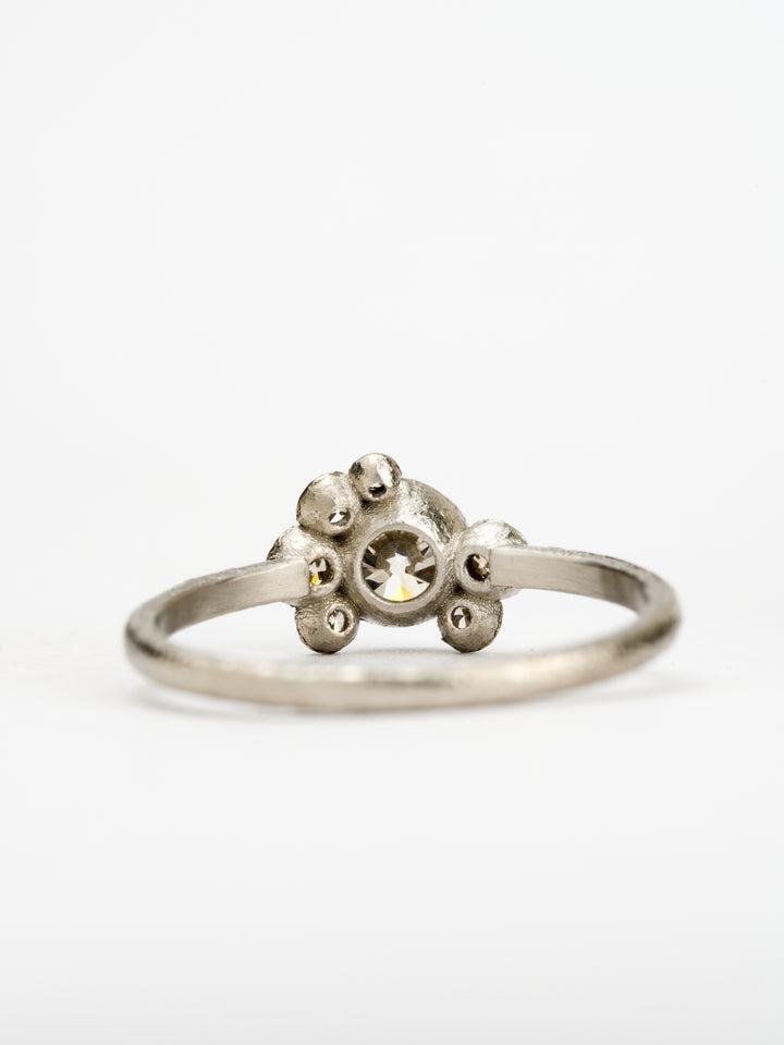 Moonlit White Antique Diamond Ring - 0.35ct, handcrafted by RigbyLeigh