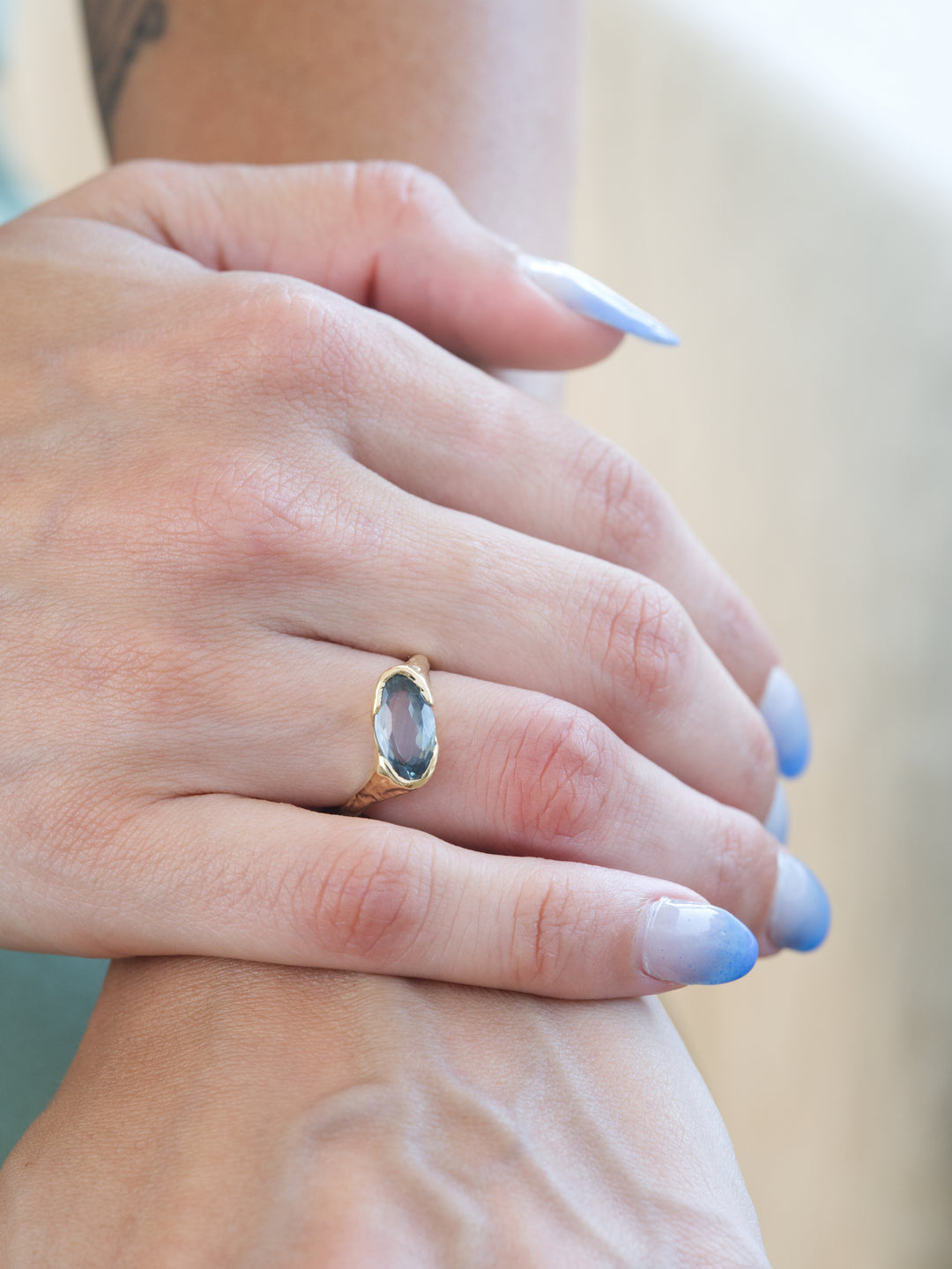 Mountain Sky Blue Montana Sapphire Ring - 2.5ct, handcrafted by Rigby Leigh
