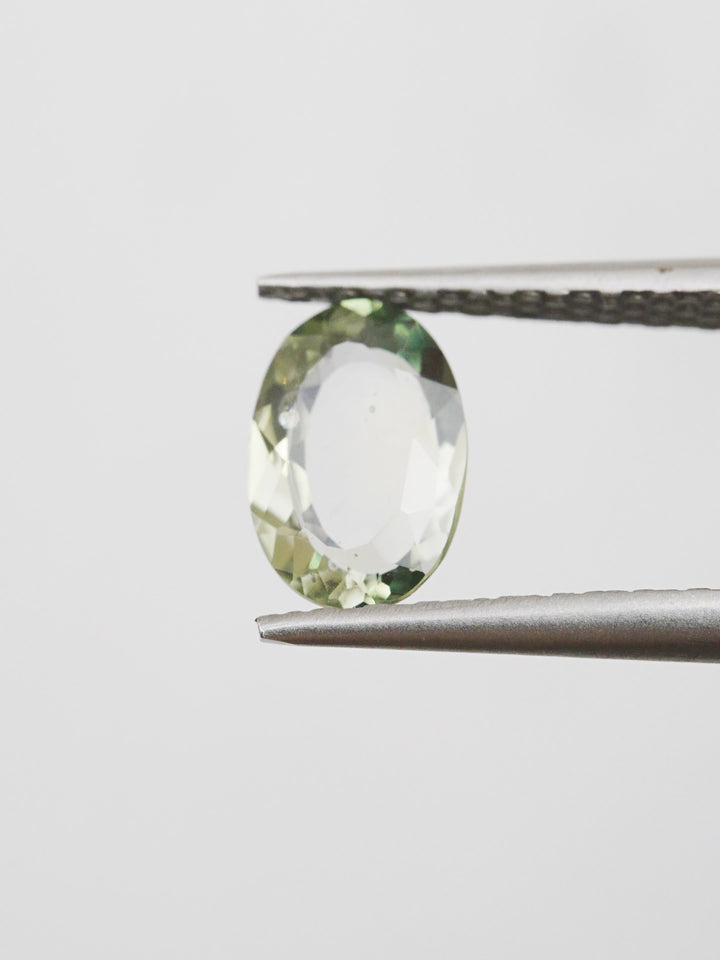 Pale Canopy — 1.210ct green Montana sapphire, 8mm, unheated