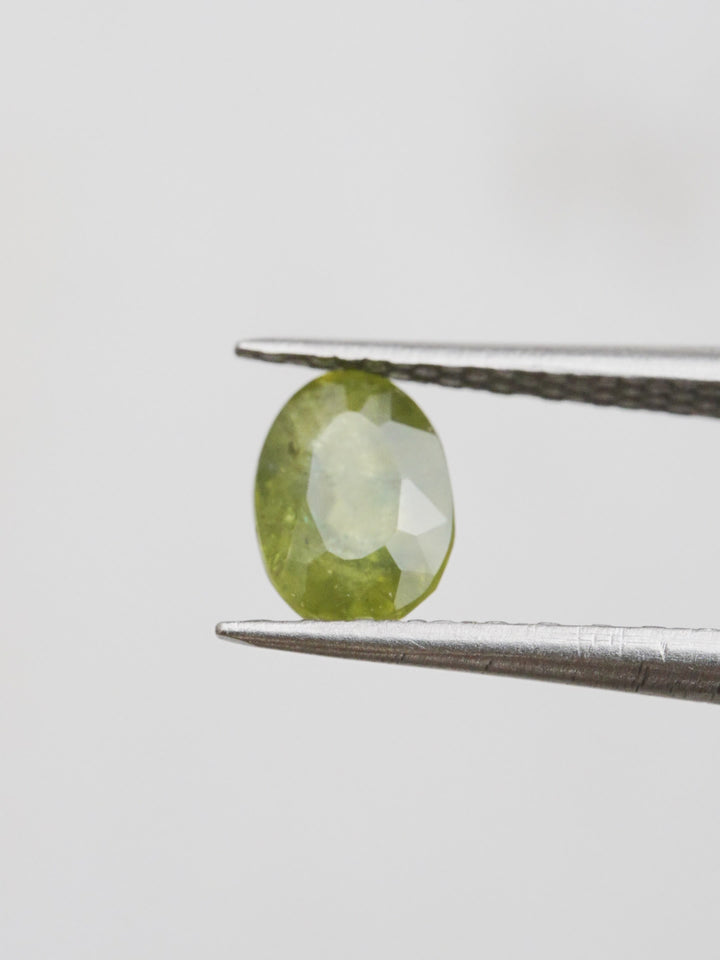 River Reed — 1.290ct green Montana sapphire, 7mm, heated