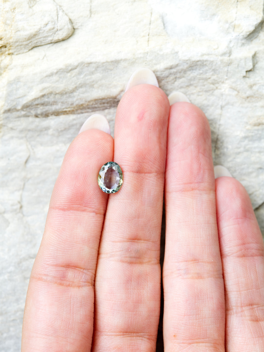 Quiet Fjord — 1.820ct bi-color Montana sapphire, 9mm, unheated
