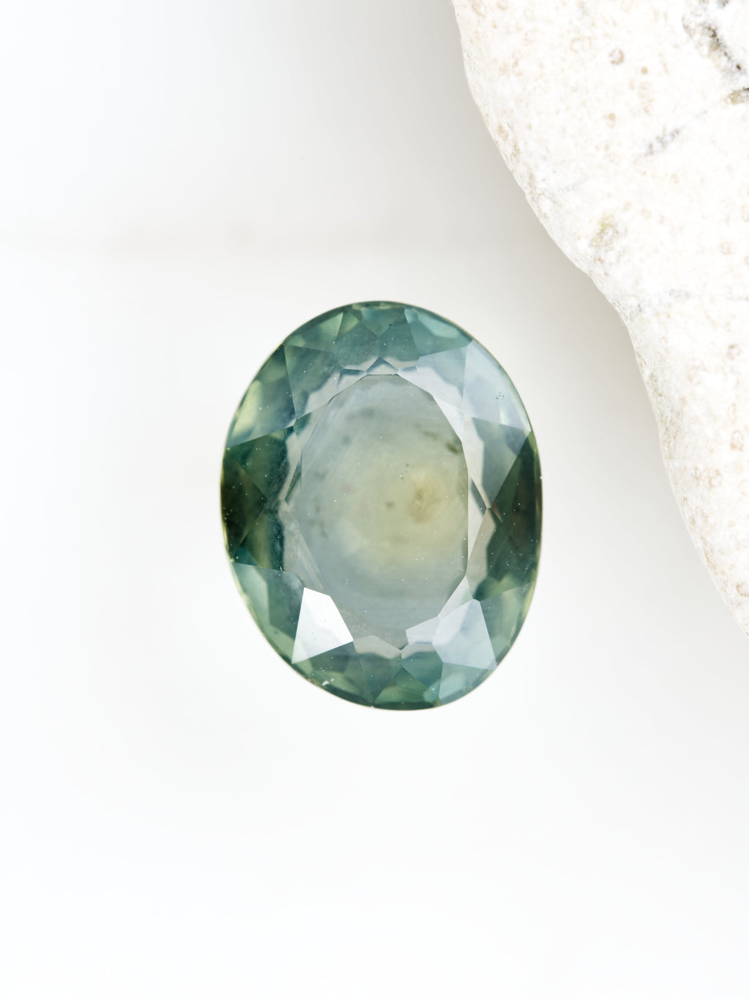 Rainwater Sage — 1.990ct green Montana sapphire, 9mm, unheated