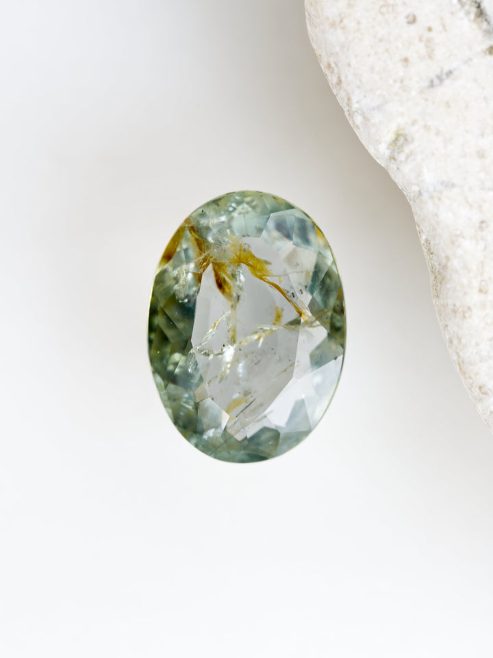 River Trace — 1.295ct green Montana sapphire, 8mm, unheated