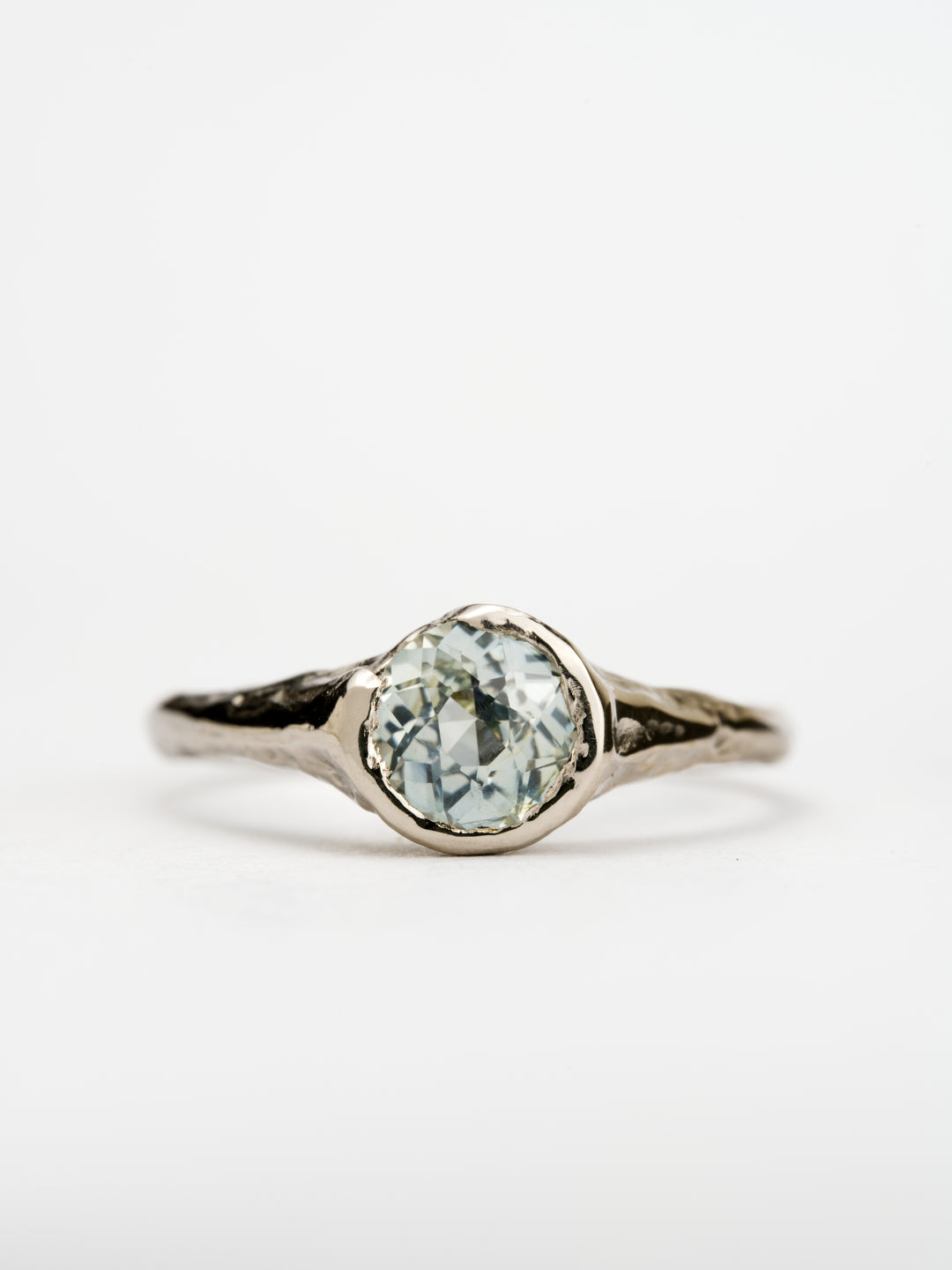 Seafoam Blue Montana Sapphire Ring - 1.035ct, handcrafted by Rigby Leigh