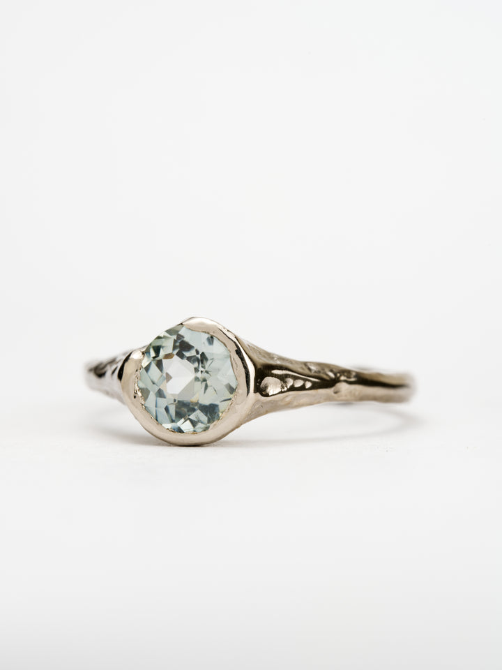 Seafoam Blue Montana Sapphire Ring - 1.035ct, handcrafted by Rigby Leigh