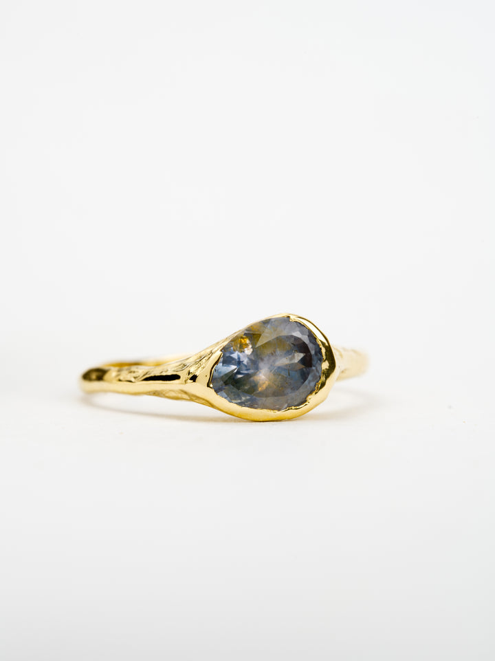 Solstice Blue Montana Sapphire Ring - 1.185ct, handmade by Rigby Leigh