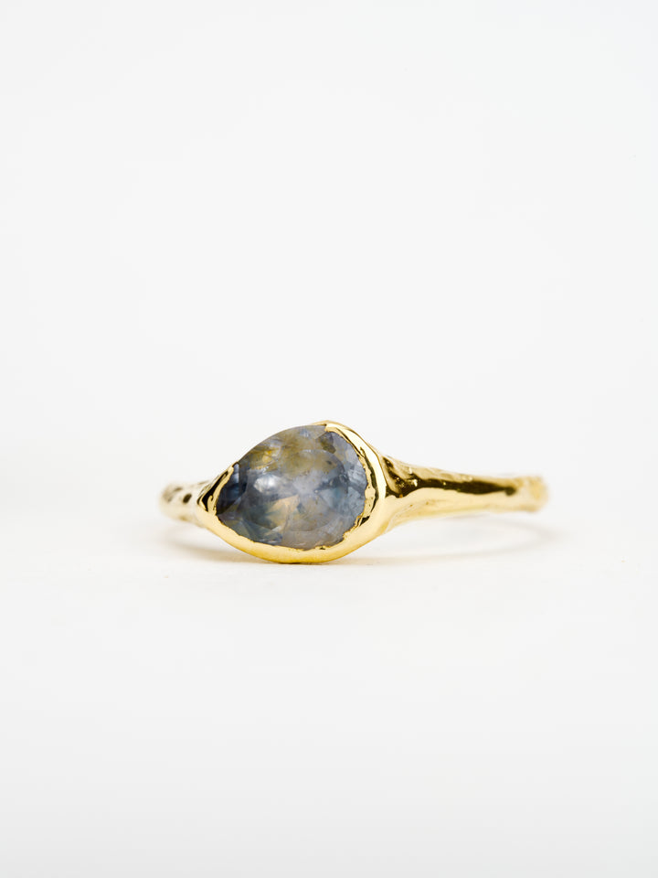 Solstice Blue Montana Sapphire Ring - 1.185ct, handmade by Rigby Leigh