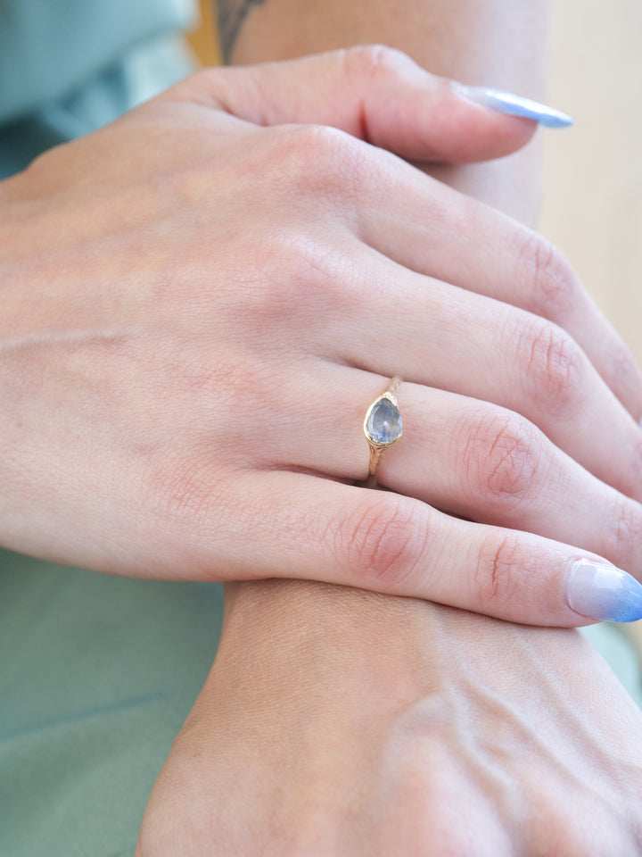 Solstice Blue Montana Sapphire Ring - 1.185ct, handmade by Rigby Leigh