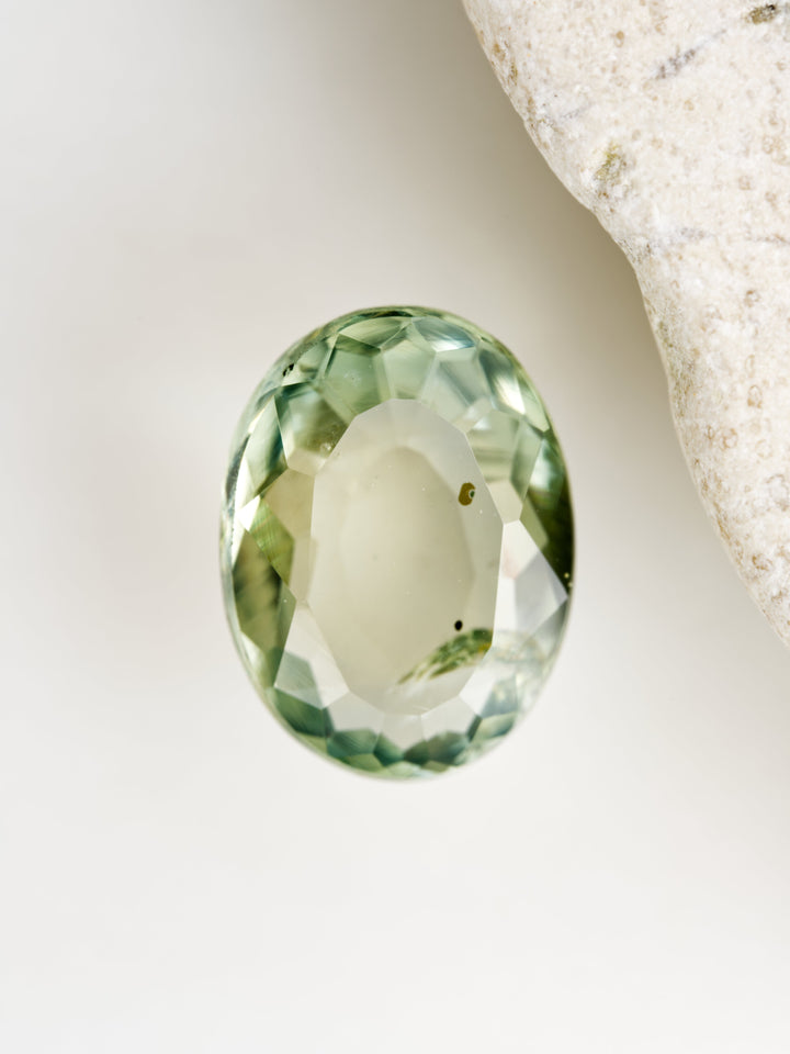 Willow Mist — 1.820ct green Montana sapphire, 9mm, unheated