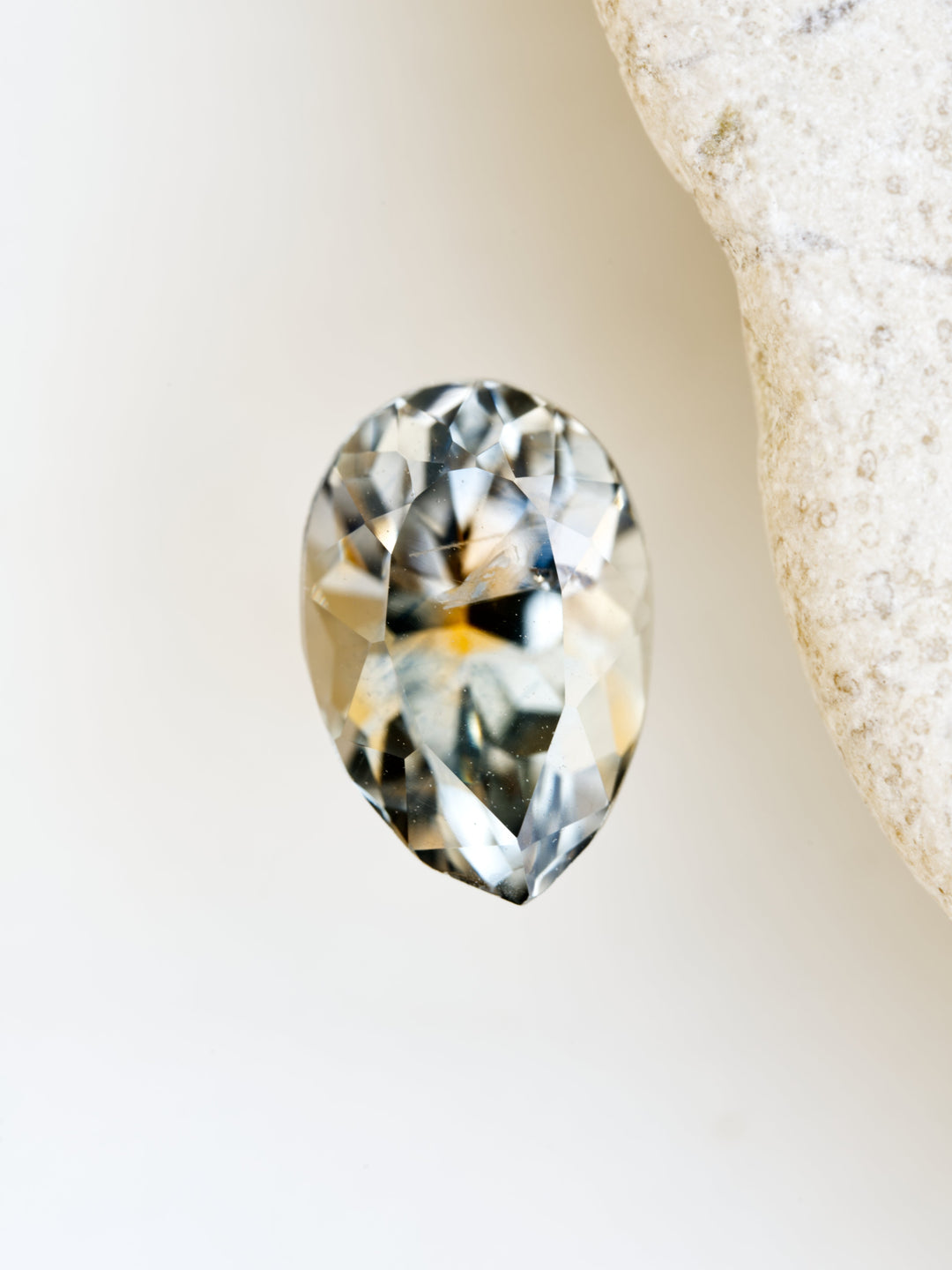 Winter Light — 1.190ct white Montana sapphire, 8mm, heated