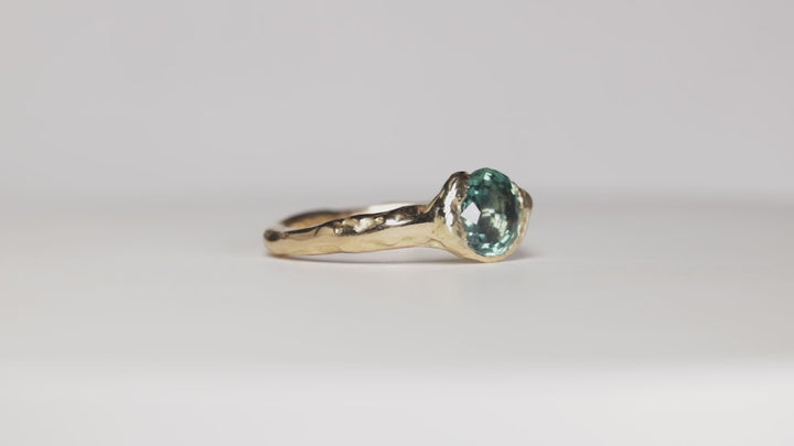 Lagoon Blue Montana Sapphire Ring - Low Profile