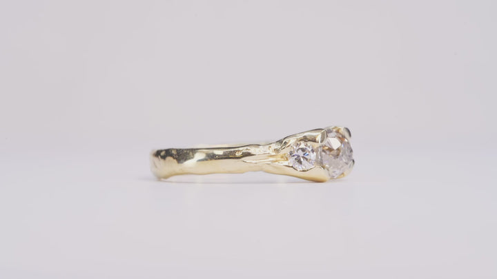 Old Mine Diamond Ring - 3 Stone