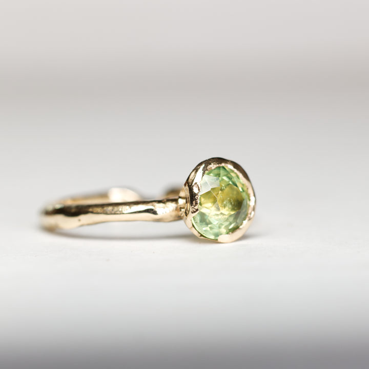 Grassland Green Solitaire Montana Sapphire Ring