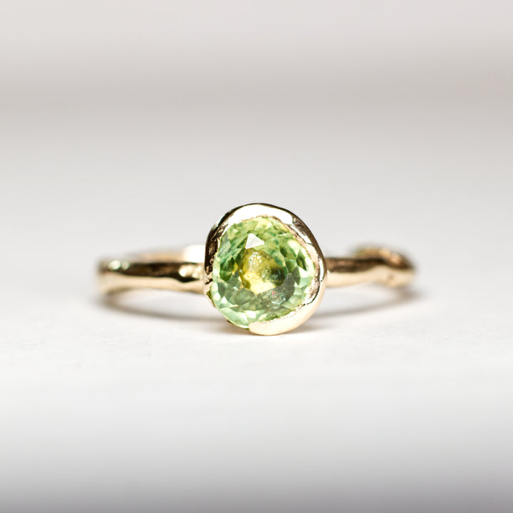 Grassland Green Solitaire Montana Sapphire Ring