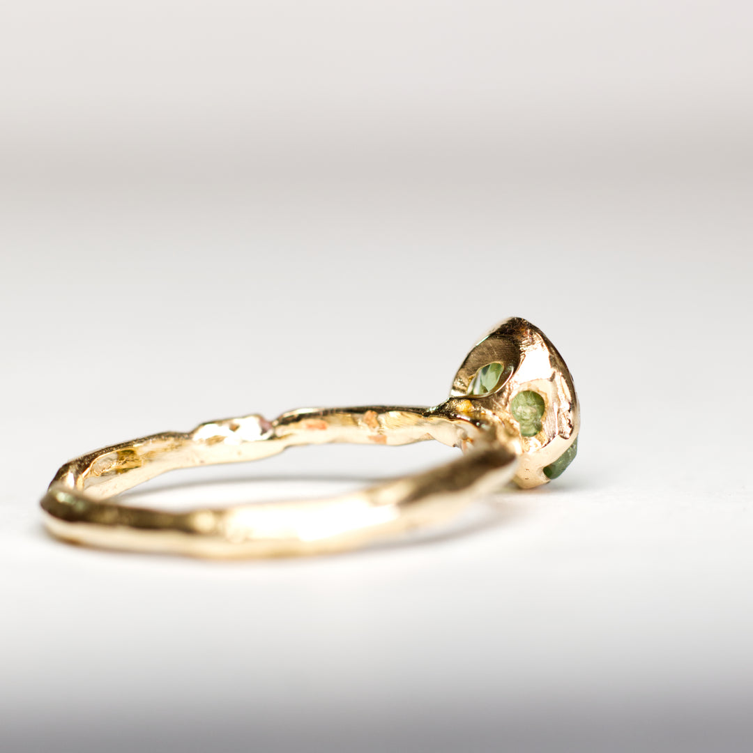 Grassland Green Solitaire Montana Sapphire Ring