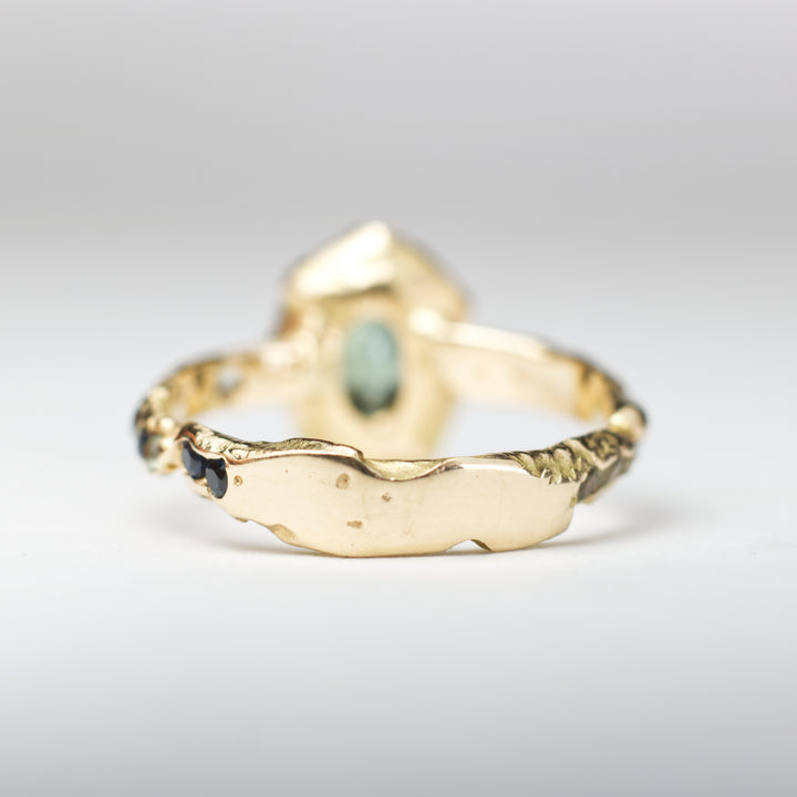 Bi-Color Sapphire Engagement Ring | OOAK