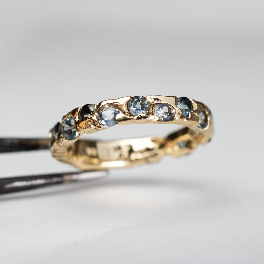 Custom - 14k Eternity Montana Sapphire Ring