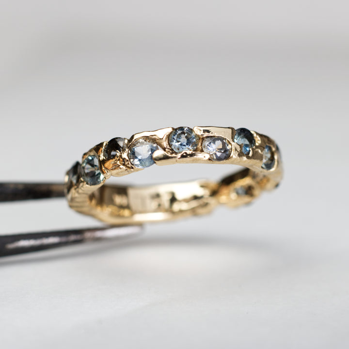 Custom - 14k Eternity Montana Sapphire Ring