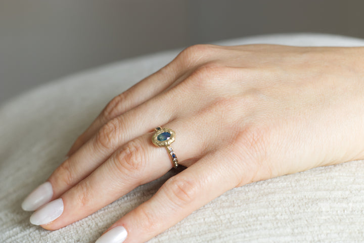 Bi-Color Sapphire Engagement Ring | OOAK