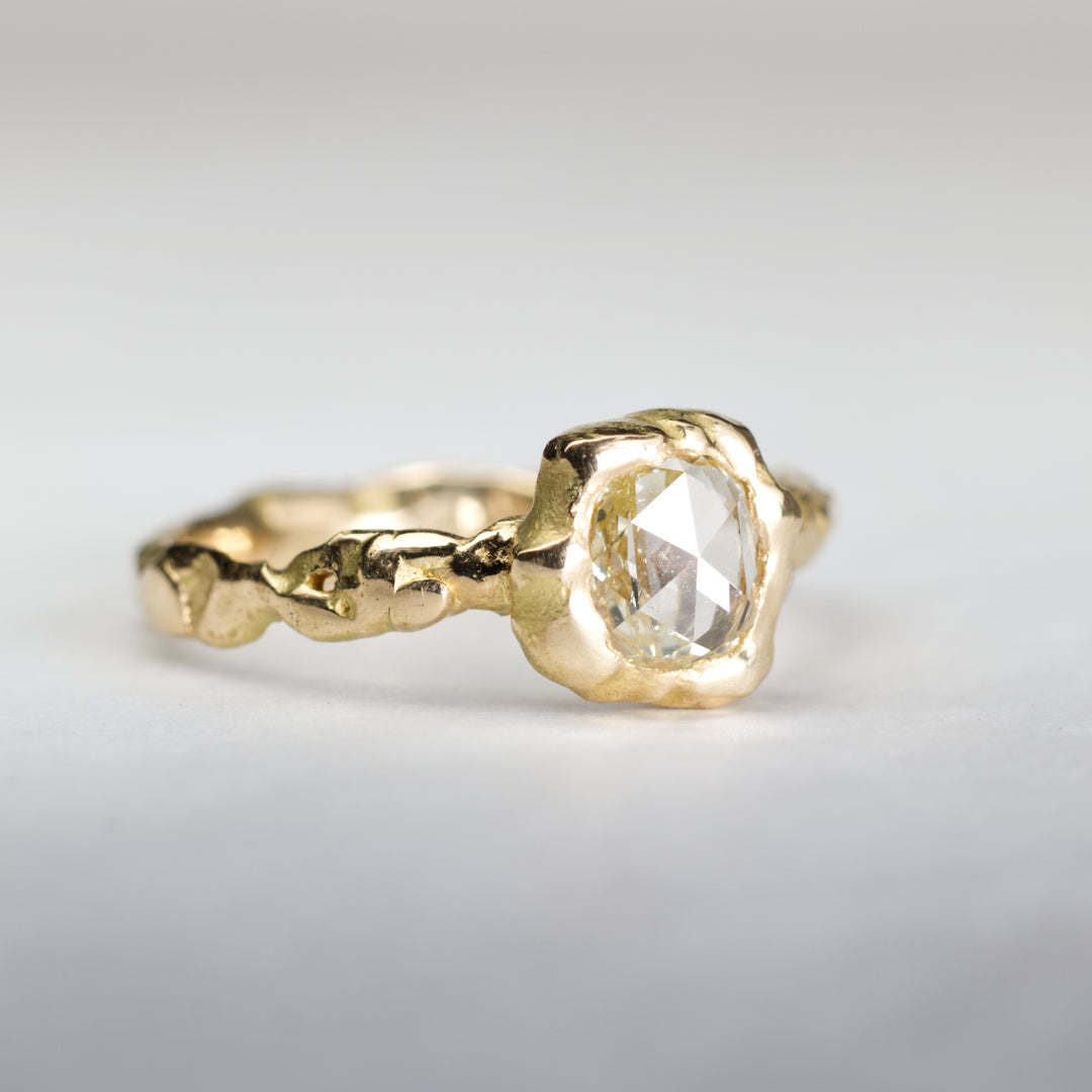 Cushion Rose Cut Engagement Ring | OOAK
