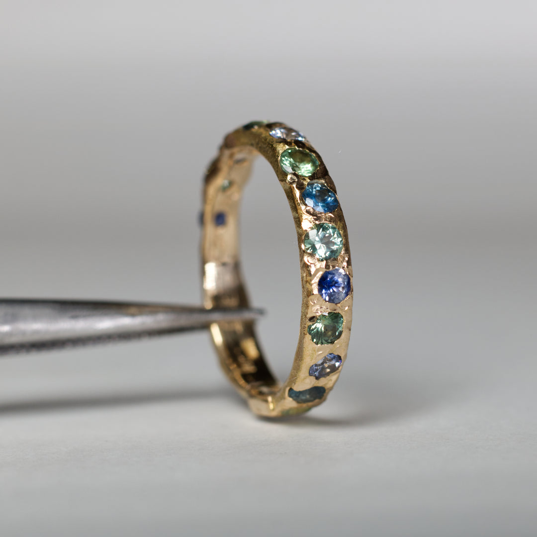 Ocean Color Eternity Montana Sapphire Ring