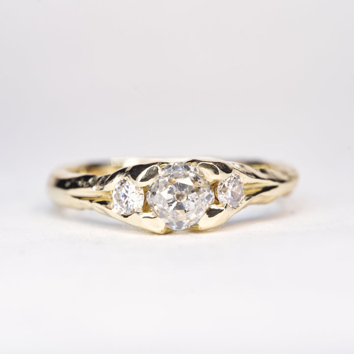 Old Mine Diamond Ring - 3 Stone