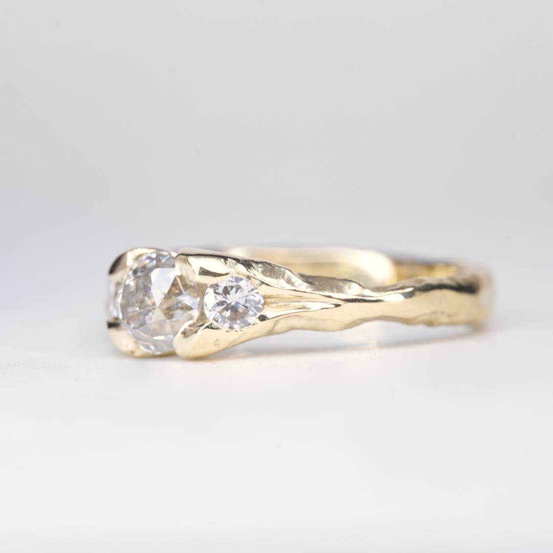 Old Mine Diamond Ring - 3 Stone