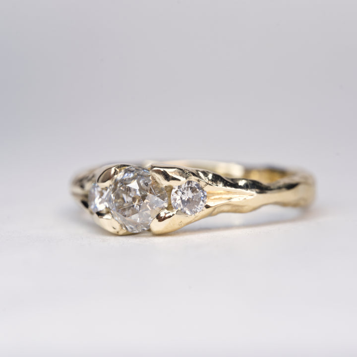 Old Mine Diamond Ring - 3 Stone