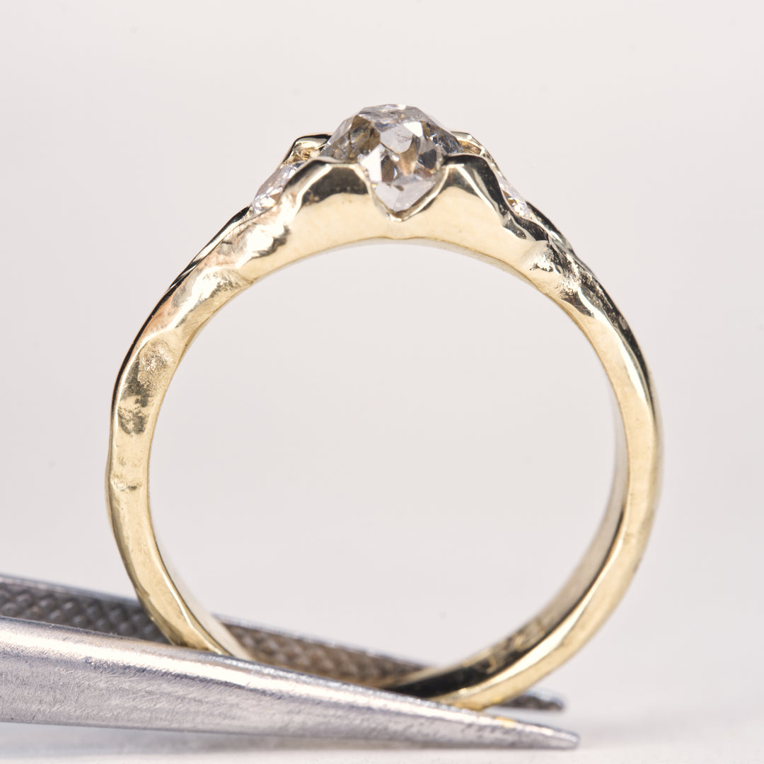 Old Mine Diamond Ring - 3 Stone
