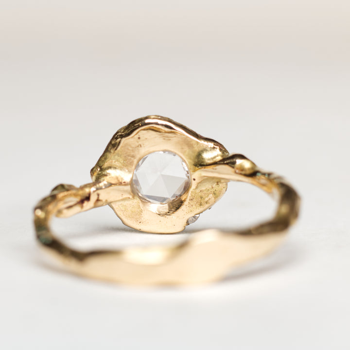 Rose Cut Halo Diamond Ring