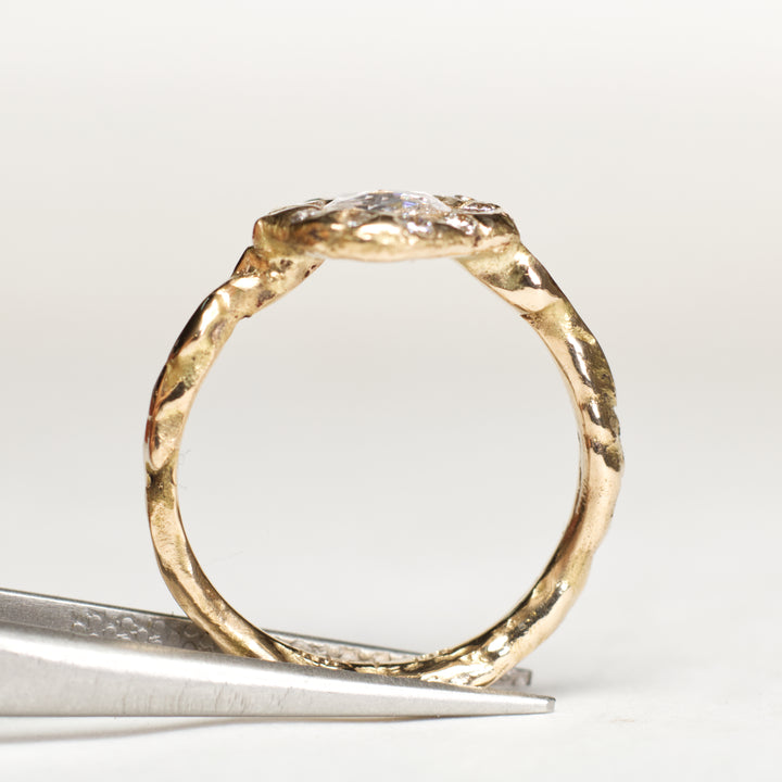 Rose Cut Halo Diamond Ring