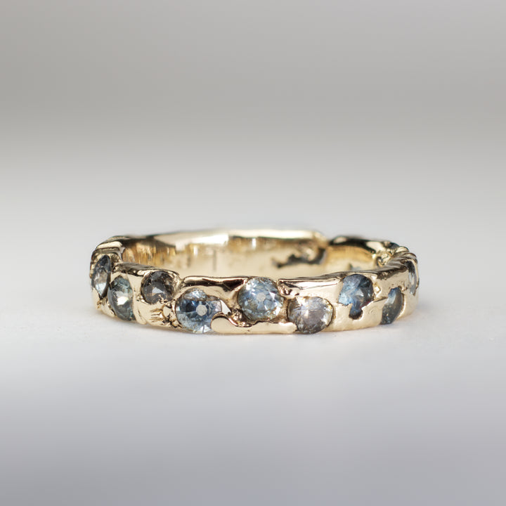 Custom - 14k Eternity Montana Sapphire Ring