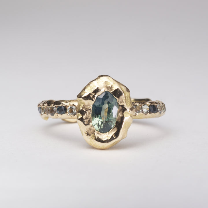 Bi-Color Sapphire Engagement Ring | OOAK