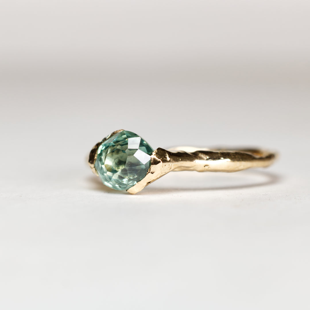 Aqua Blue Solitaire Montana Sapphire Ring
