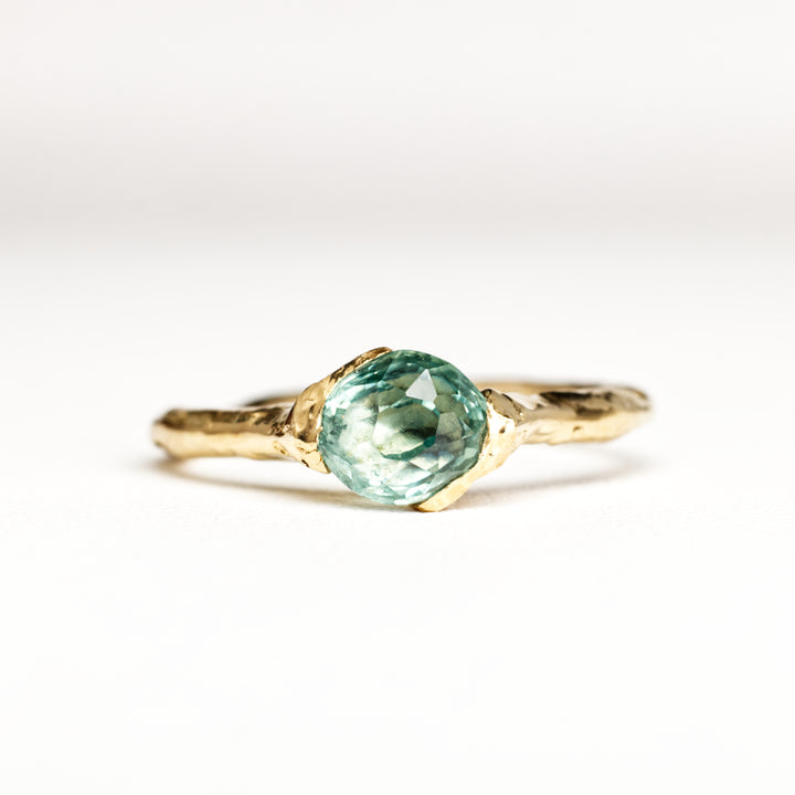 Aqua Blue Solitaire Montana Sapphire Ring
