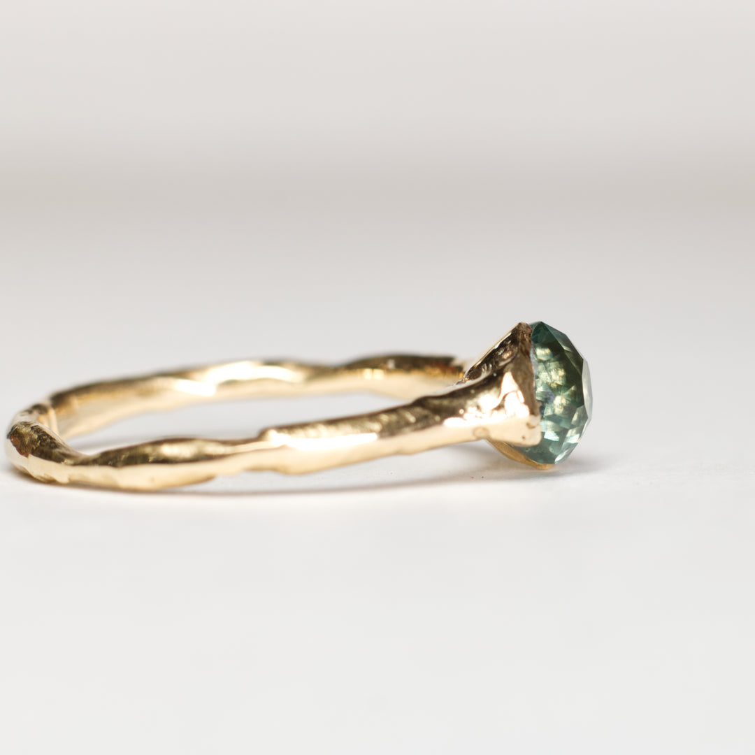 Aqua Blue Solitaire Montana Sapphire Ring