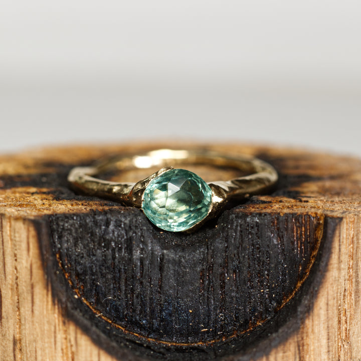 Aqua Blue Solitaire Montana Sapphire Ring