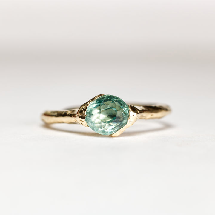 Aqua Blue Solitaire Montana Sapphire Ring